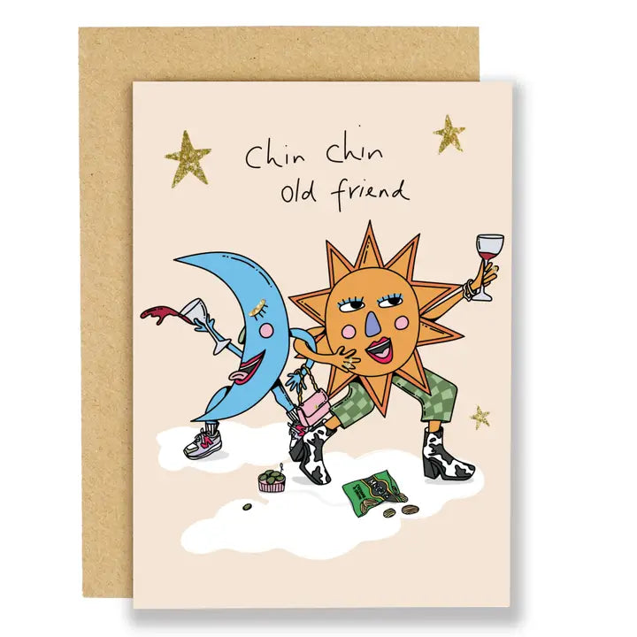 Chin Chin Old Friend Birthday Card by penny black