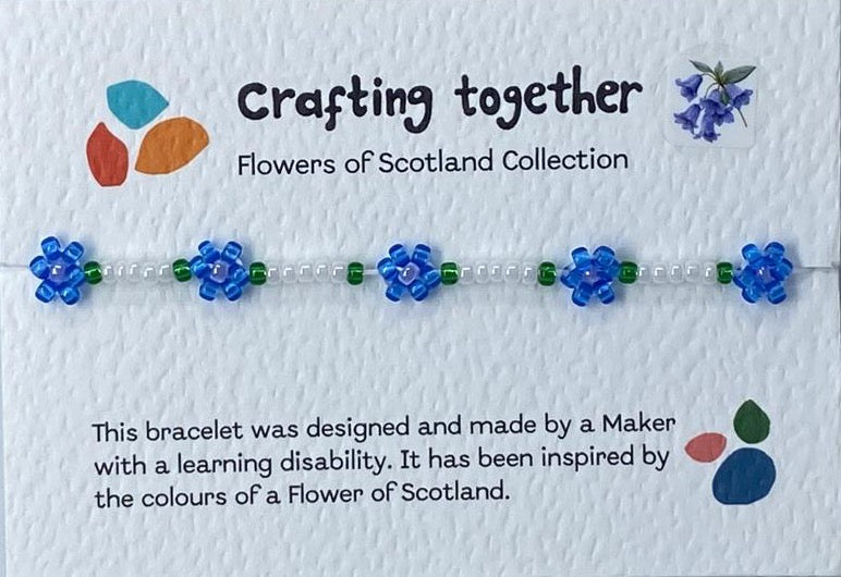 Bluebell Flowers of Scotland Seed Bead Bracelet by crafting together at penny black