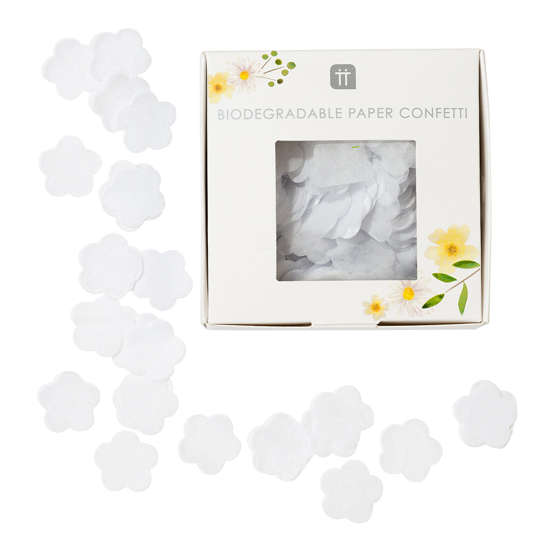 White Floral Biodegradable Wedding Confetti by penny black