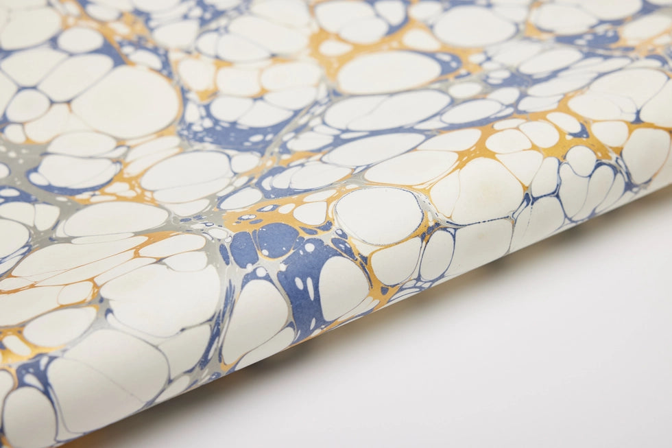 Blue Bubbles Hand Marbled Wrapping Paper Sheet by paper mirchi at penny black