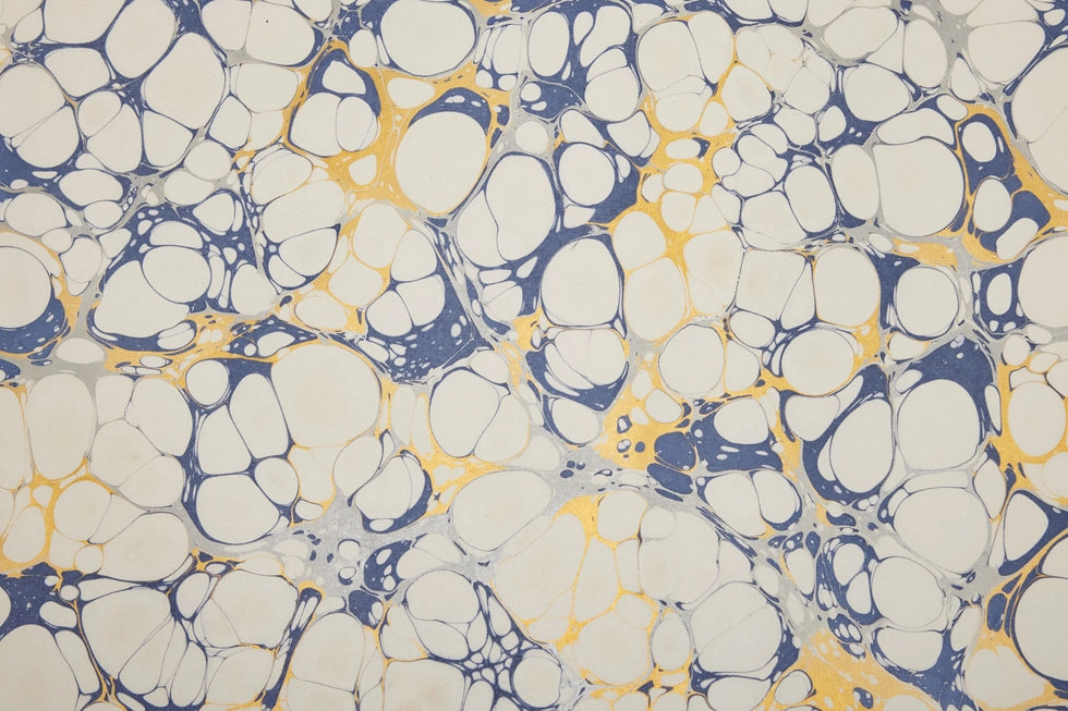 Blue Bubbles Hand Marbled Wrapping Paper Sheet by paper mirchi at penny black - full sheet