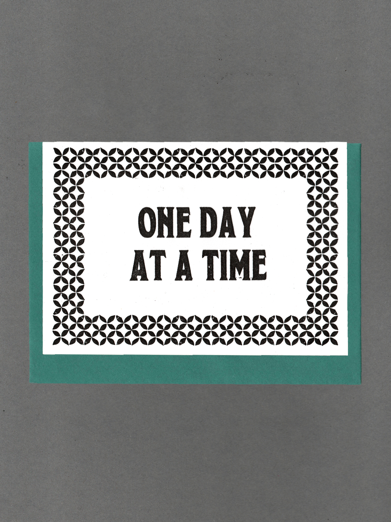 One Day at a Time Supportive Vintage Letterpress Card by penny black