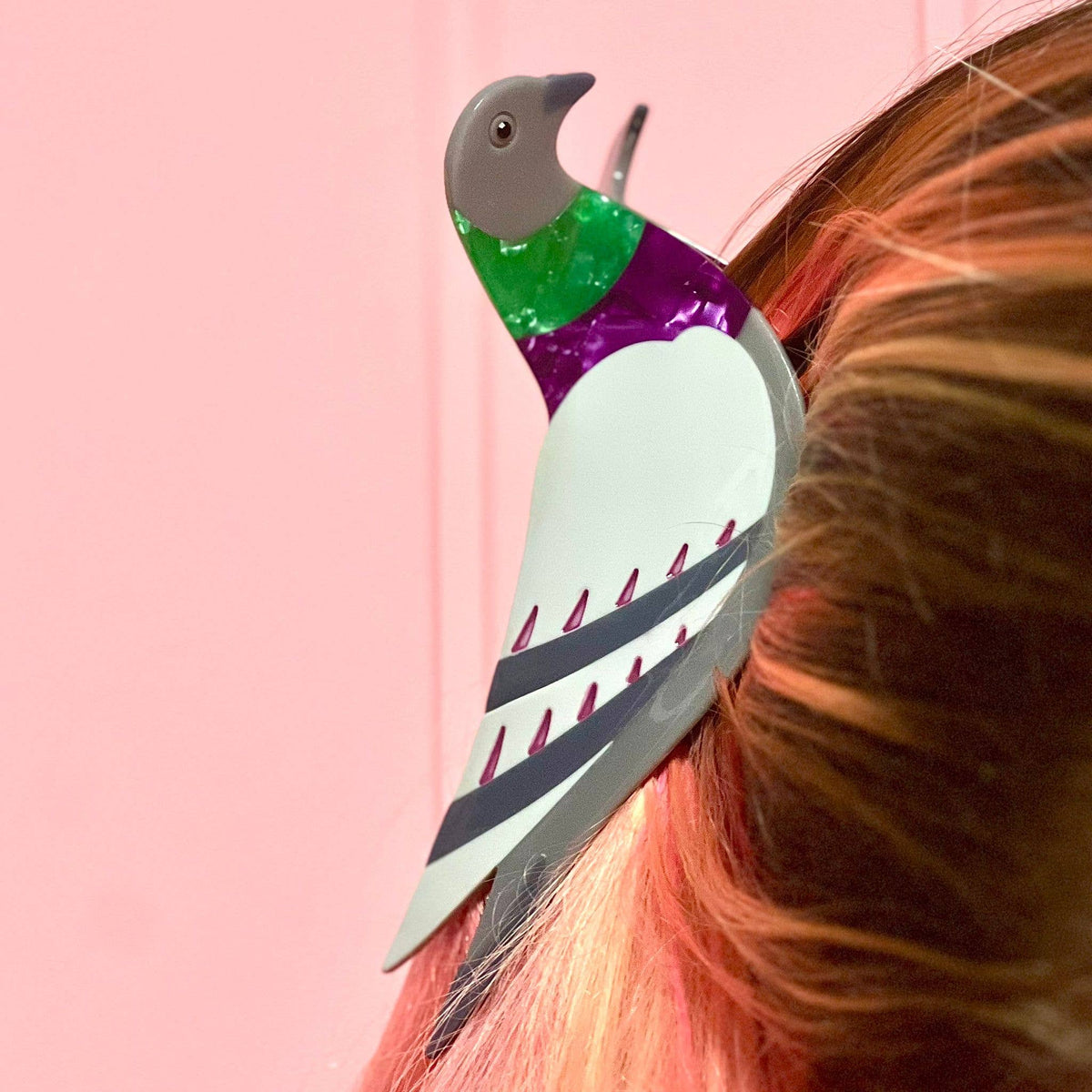 Pigeon Hair Claw by penny black shown in hair