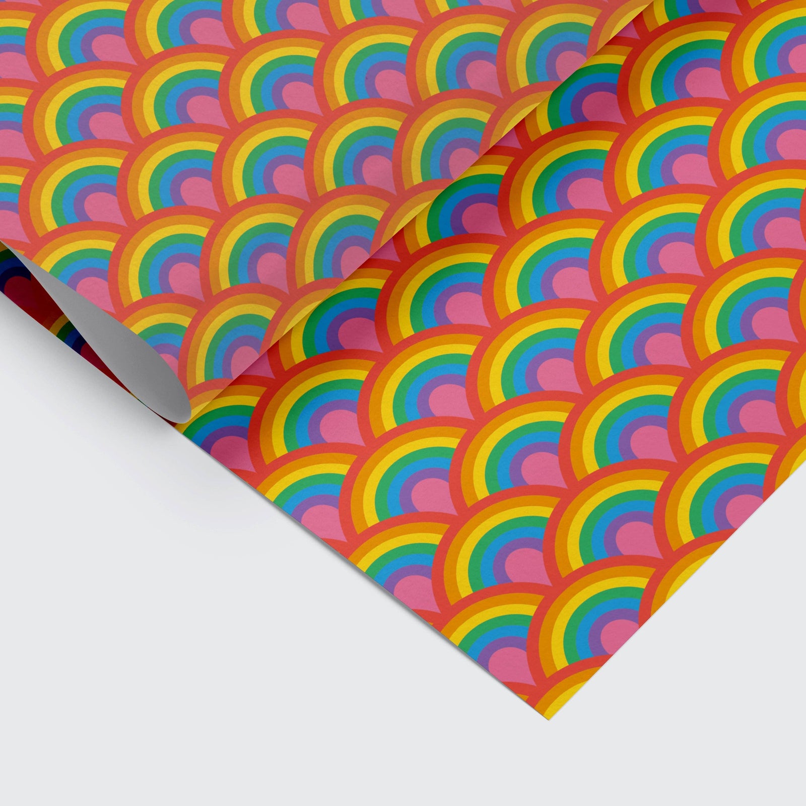 Rainbow Rainbow Repeat Single Giftwrap Sheet by penny black shown rolled