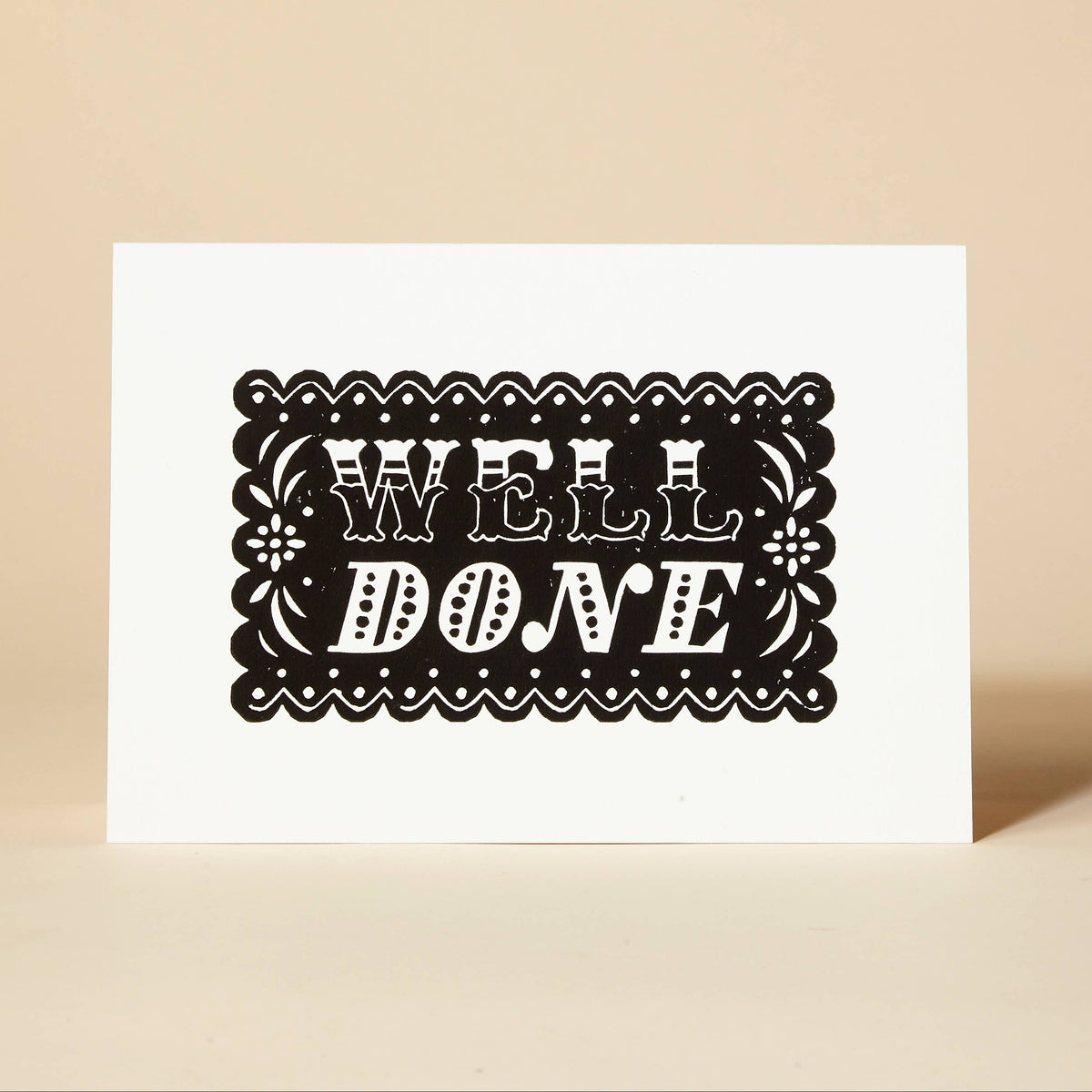 Well Done Black Linocut Card by penny black