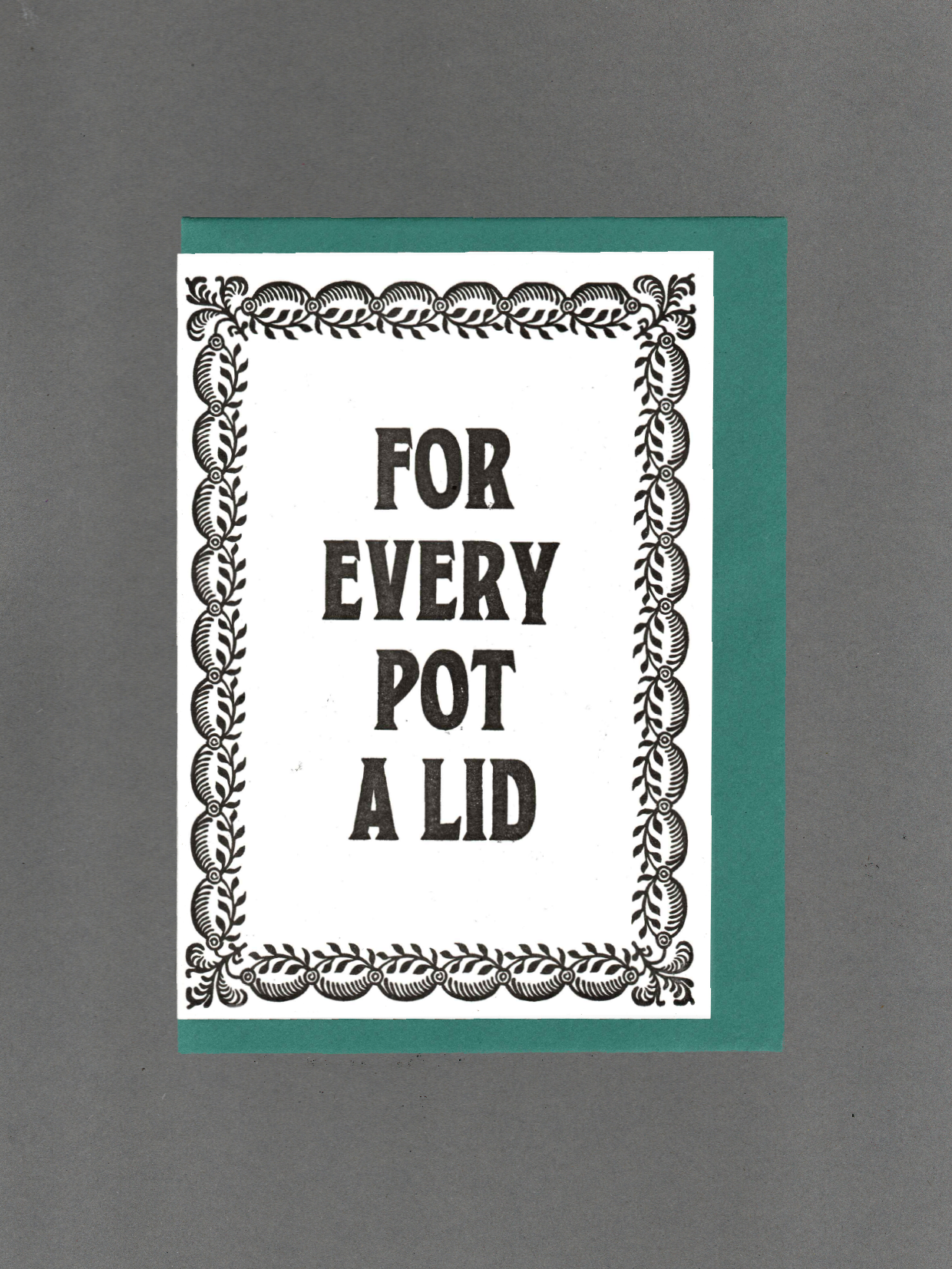 For Every Pot A Lid Vintage Letterpress Card by penny black