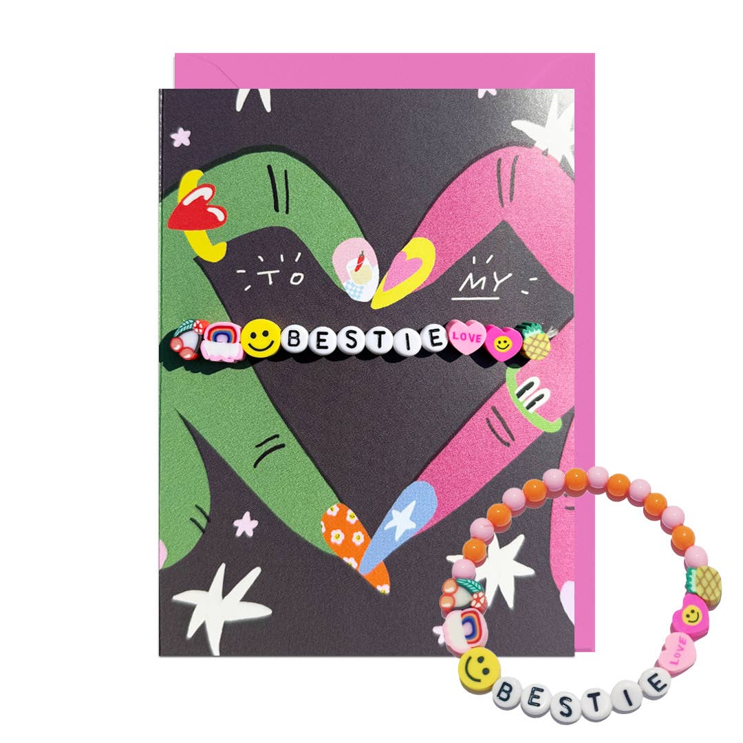 To My BESTIE Witch Bracelet Card showing braclet as it appears off the card by penny black
