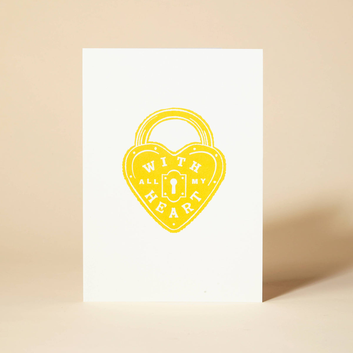 With All My Heart Padlock Art Card by penny black