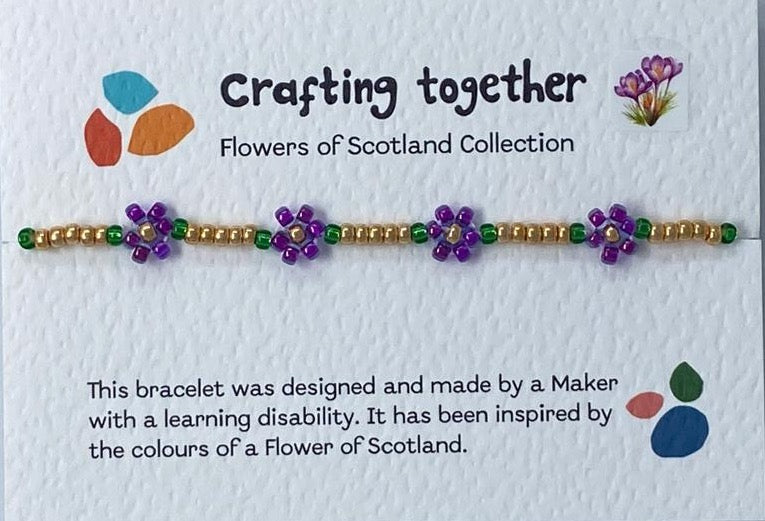 Crocus Flowers of Scotland Seed Bead Bracelet by crafting together at penny black