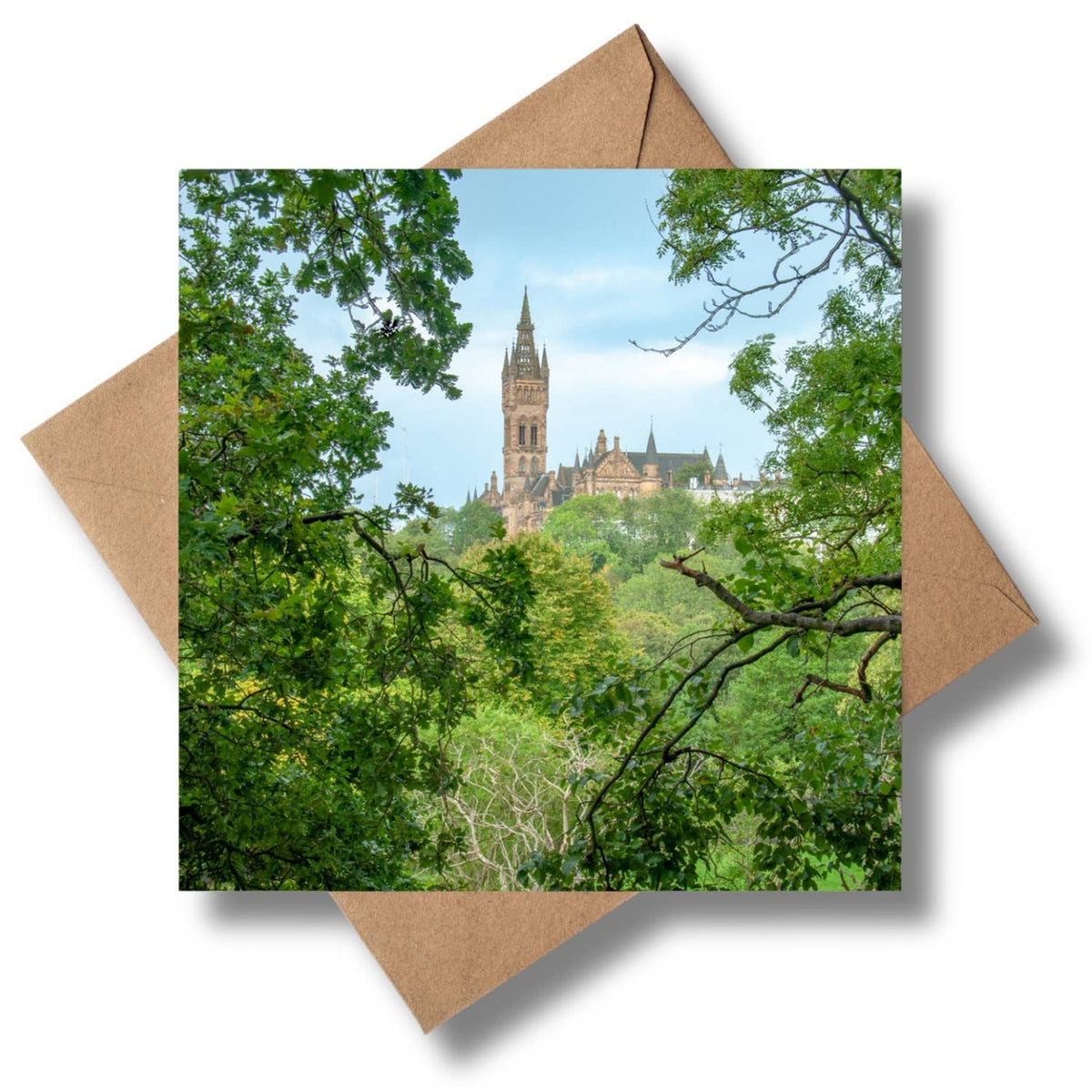 University of Glasgow Through Trees Scottish Photographic Card by penny black