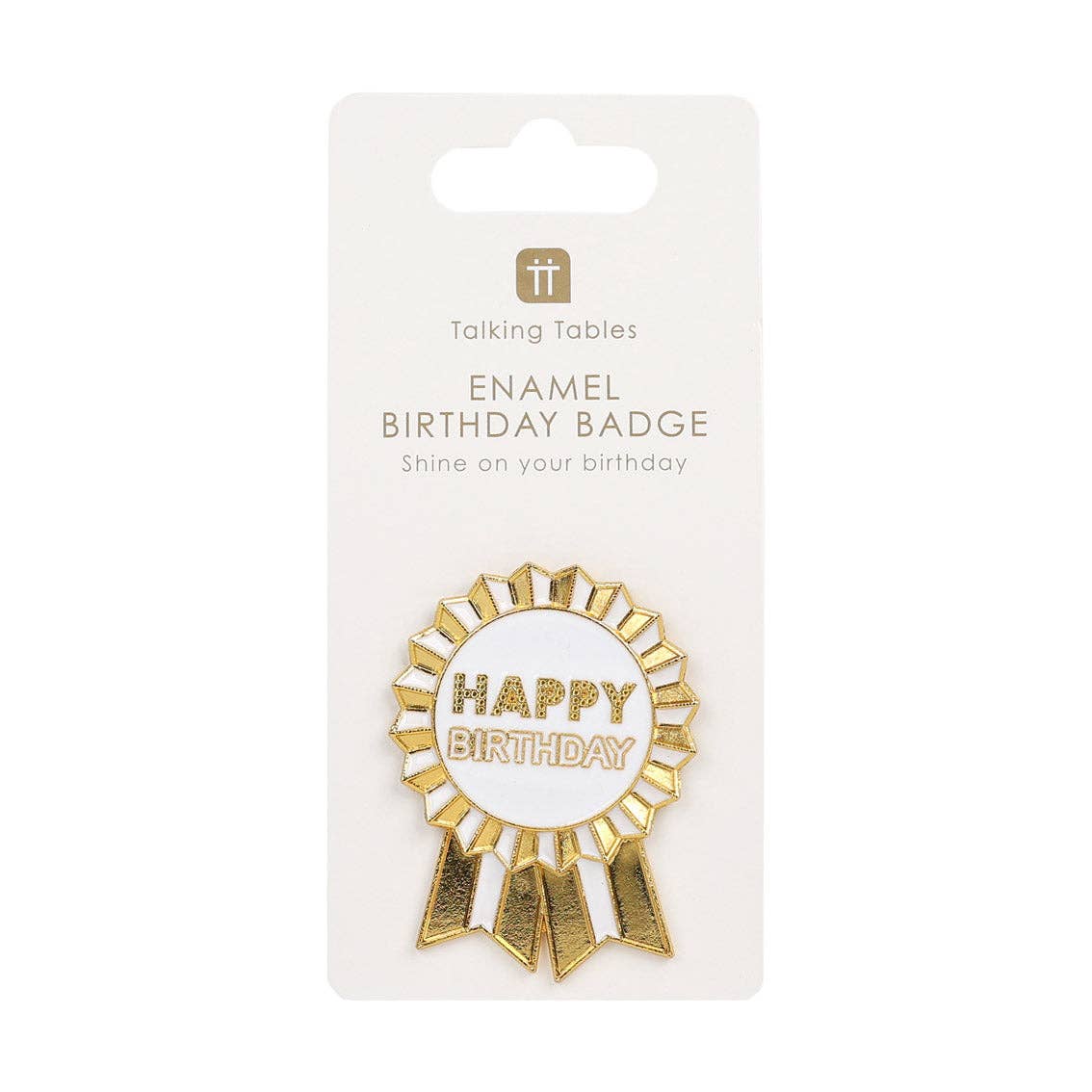 Gold Enamel Happy Birthday Pin Badge by penny black