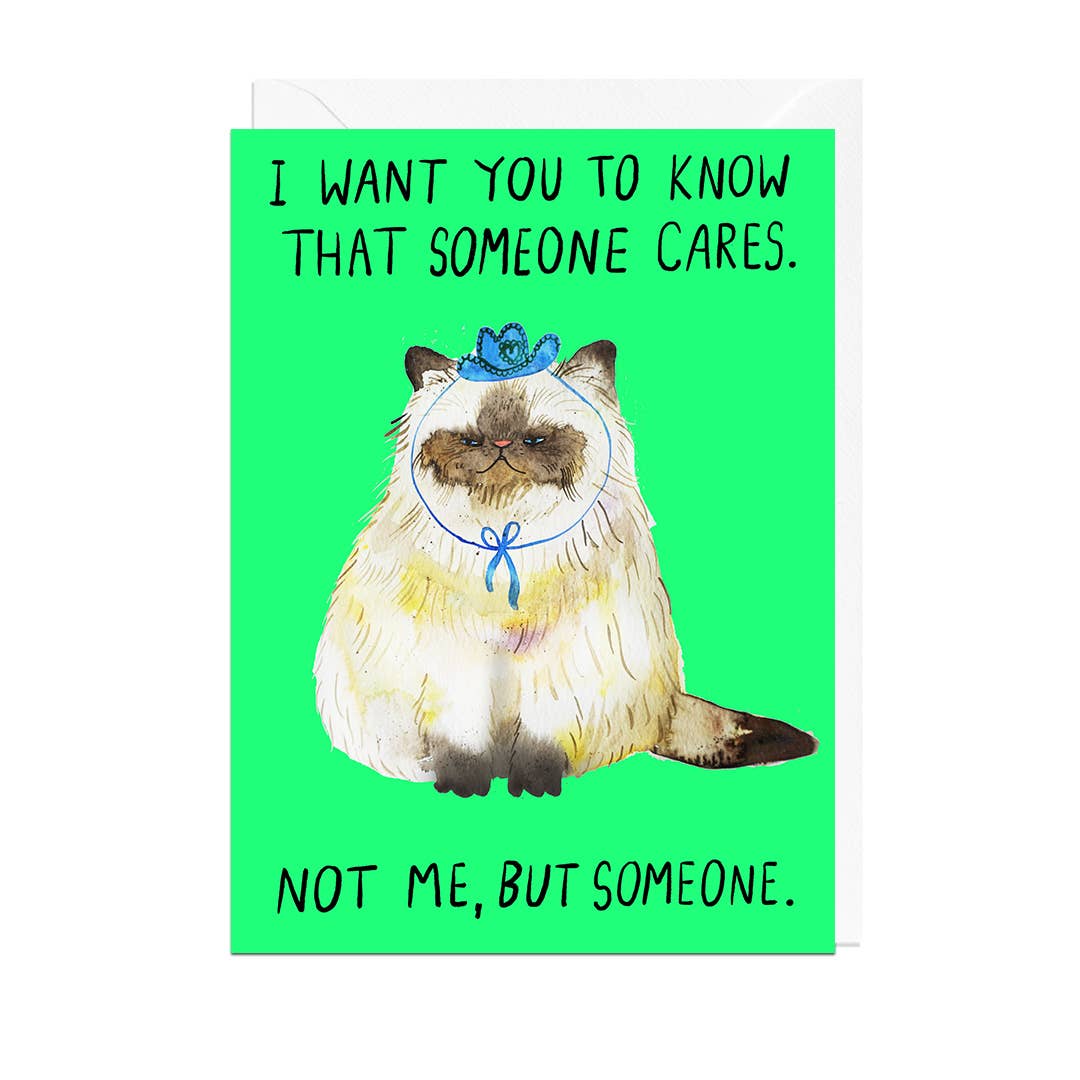 Someone Cares Funny Cat Anti-Valentine's Card by penny black