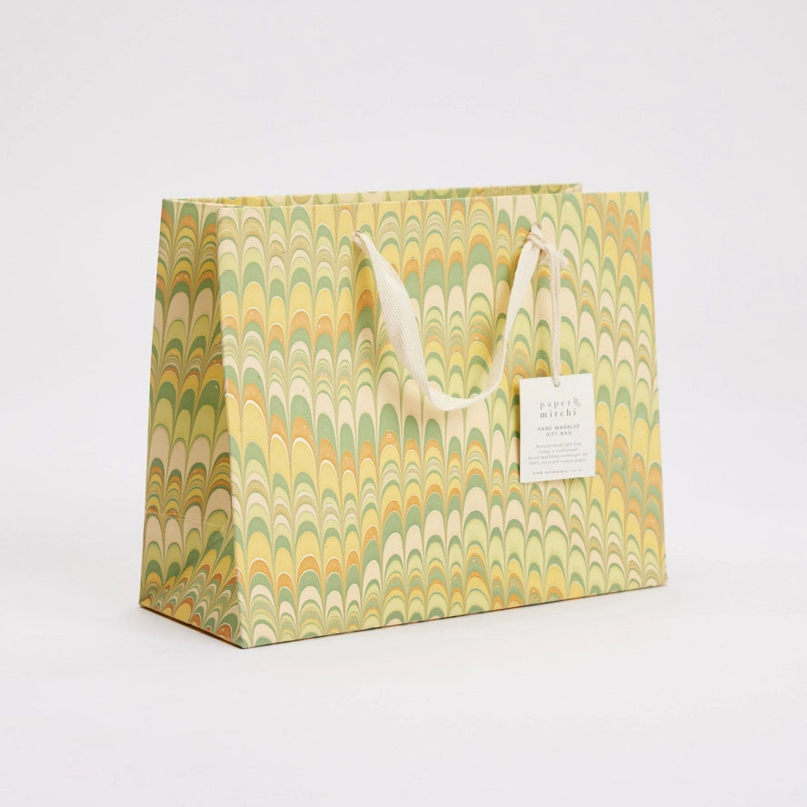 Bouquet Scallops Daffodil Hand Marbled Gift Bag By Penny Black