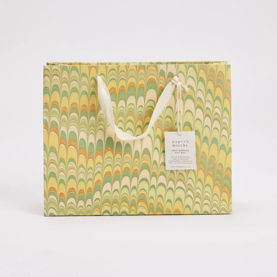 Bouquet Scallops Daffodil Hand Marbled Gift Bag By Penny Black