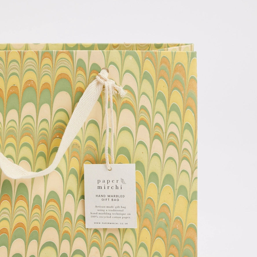 Bouquet Scallops Daffodil Hand Marbled Gift Bag By Penny Black