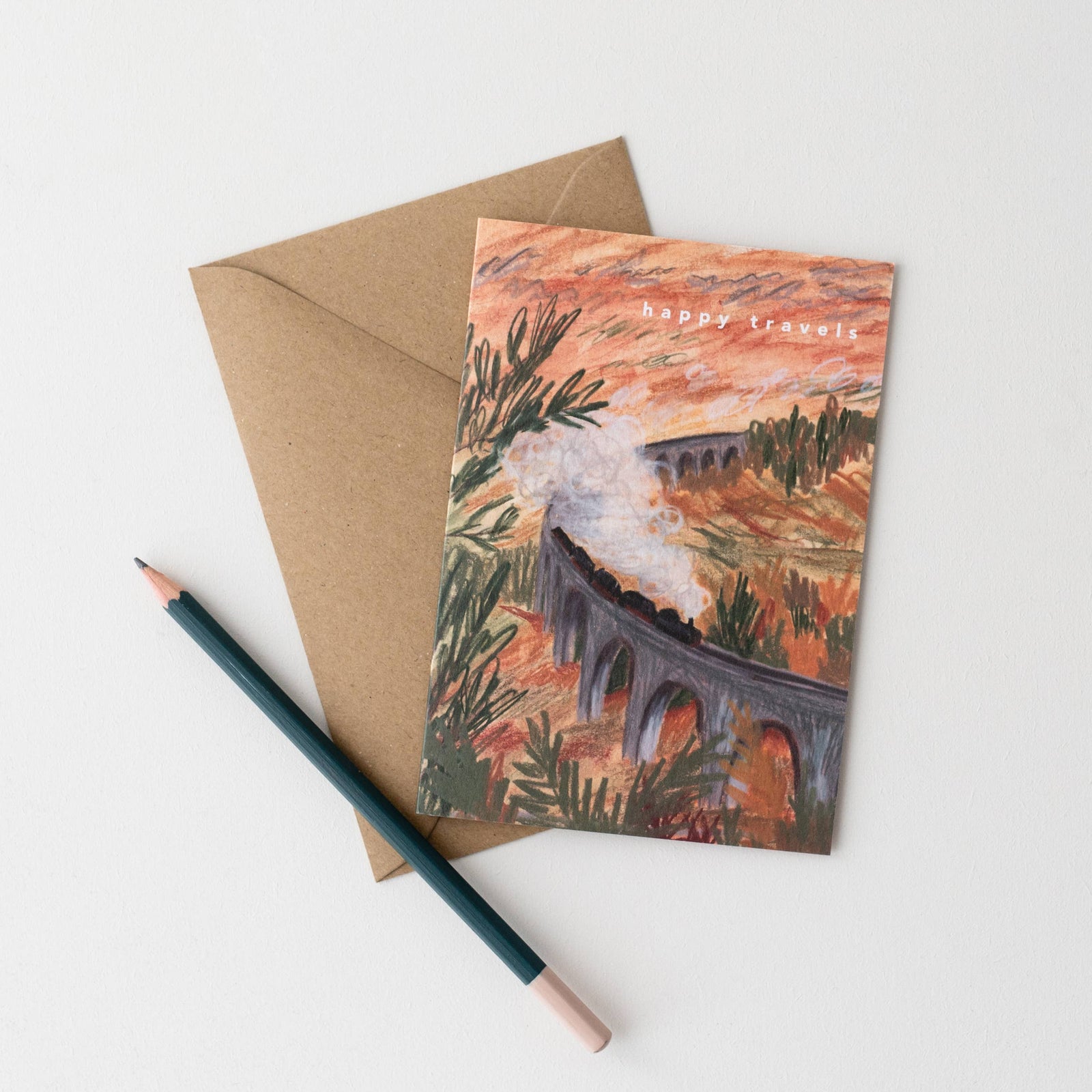 Happy Travels Train Card by joy jen studio at penny black