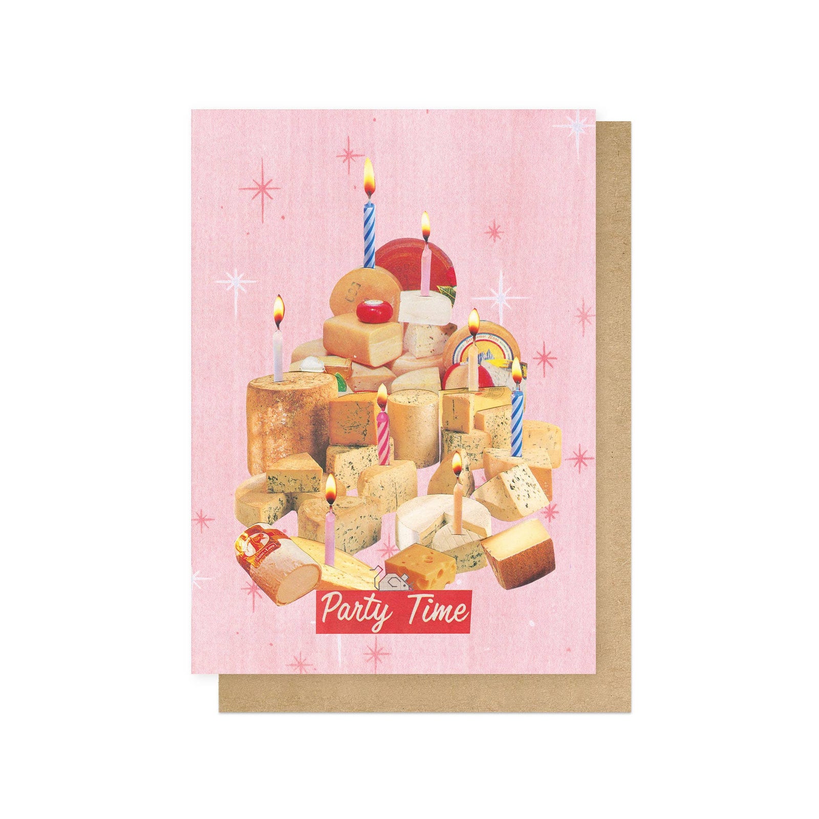 Cheese Party Retro Birthday Card by penny black