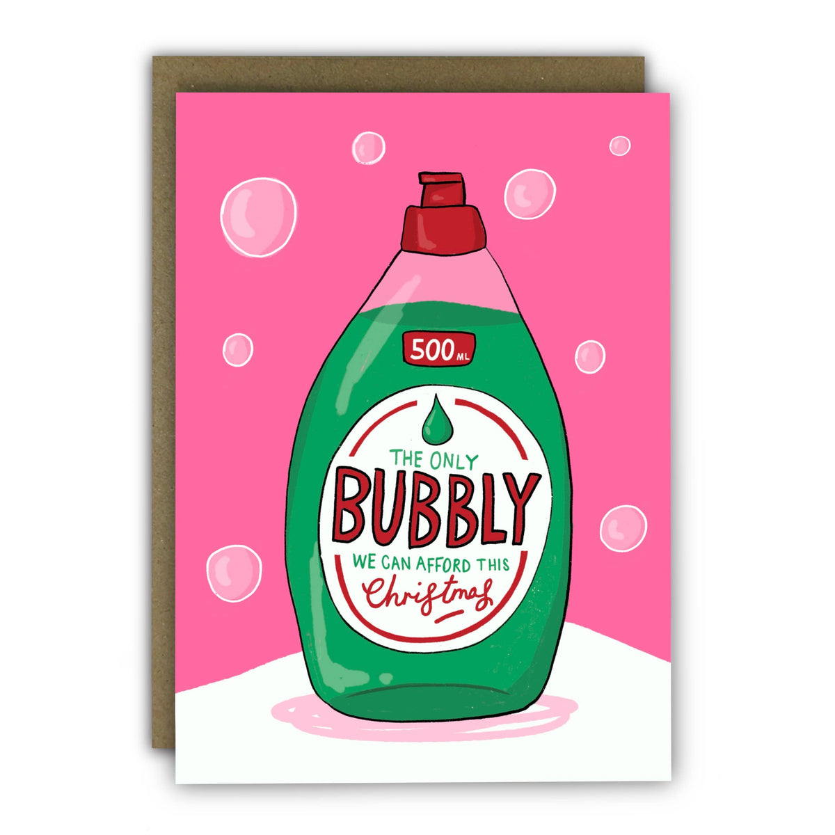 Cost of Living Bubbly Funny Christmas Card