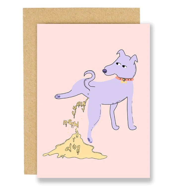 Yay New Dog Funny Card