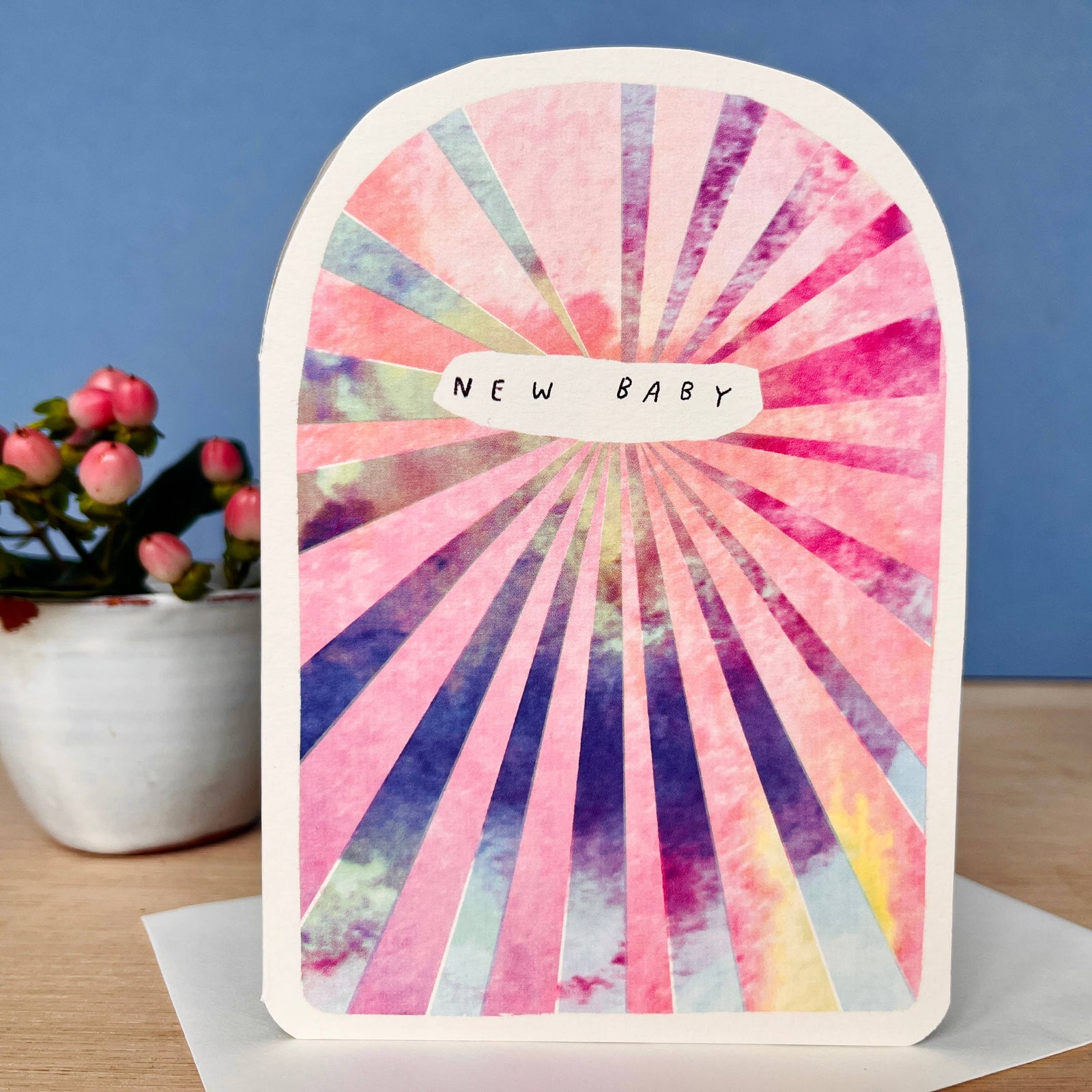 Colourburst Sky New Baby Card by Laura Skilbeck at penny black