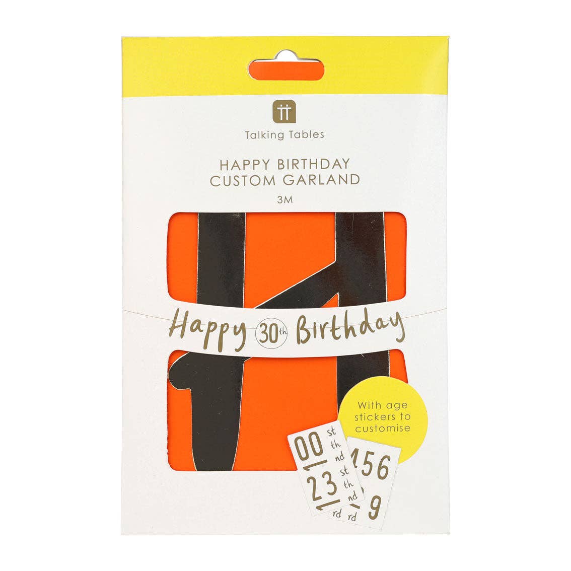 Mirror Gold Customisable Happy Birthday Garland - 3m in packaging by penny black