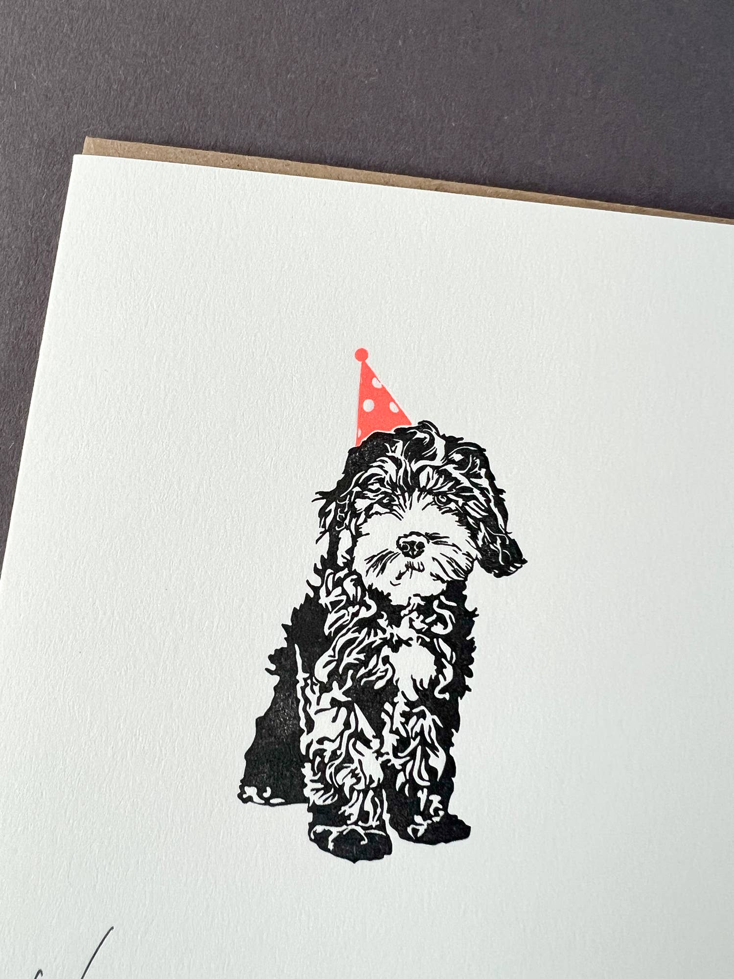 Cockapoo Ink Party Cockapoo Letterpress Birthday Card - Penny Black