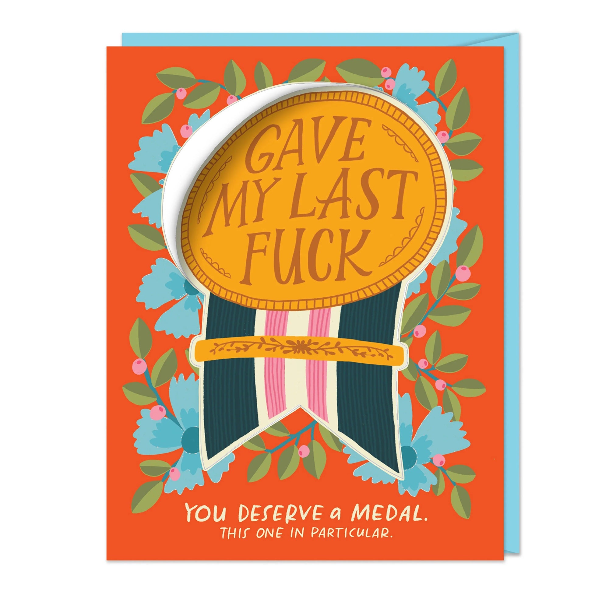 Gave My Last Fuck Medal Sticker Card by Em & Friends at penny black