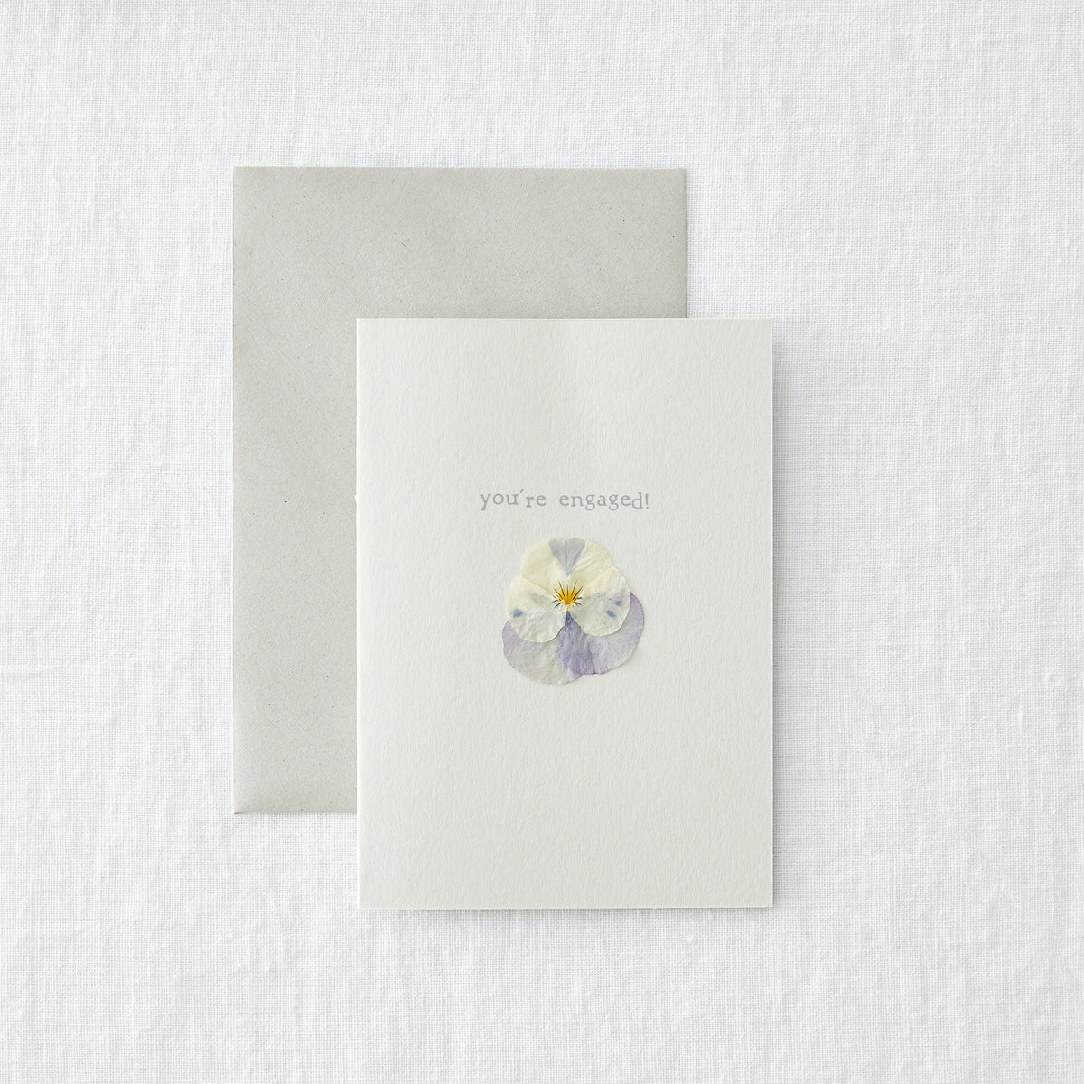 You&#39;re Engaged Pressed Pansy Card by penny black