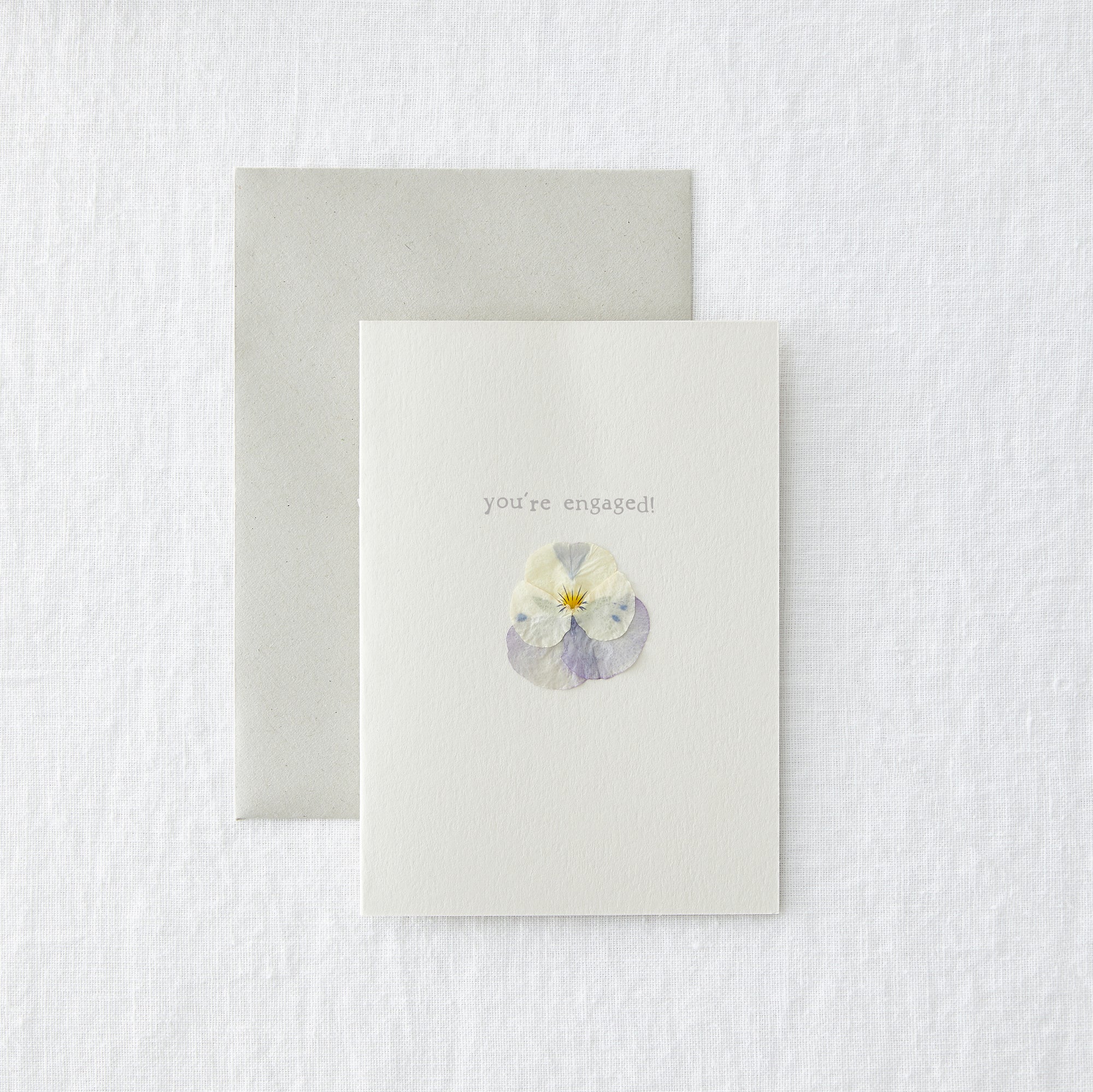 You're Engaged Pressed Pansy Card by penny black
