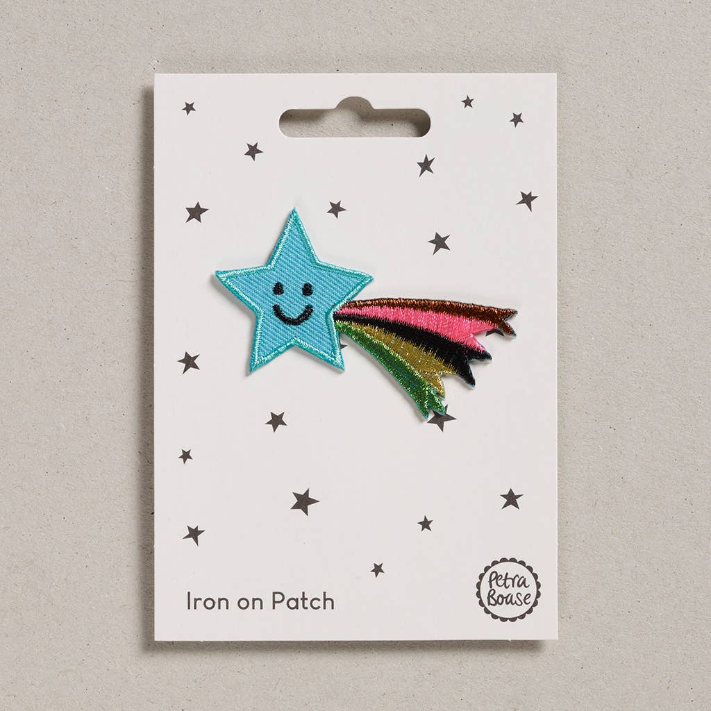 Colourful Iron on Patch - Shooting Star on backing card by penny black