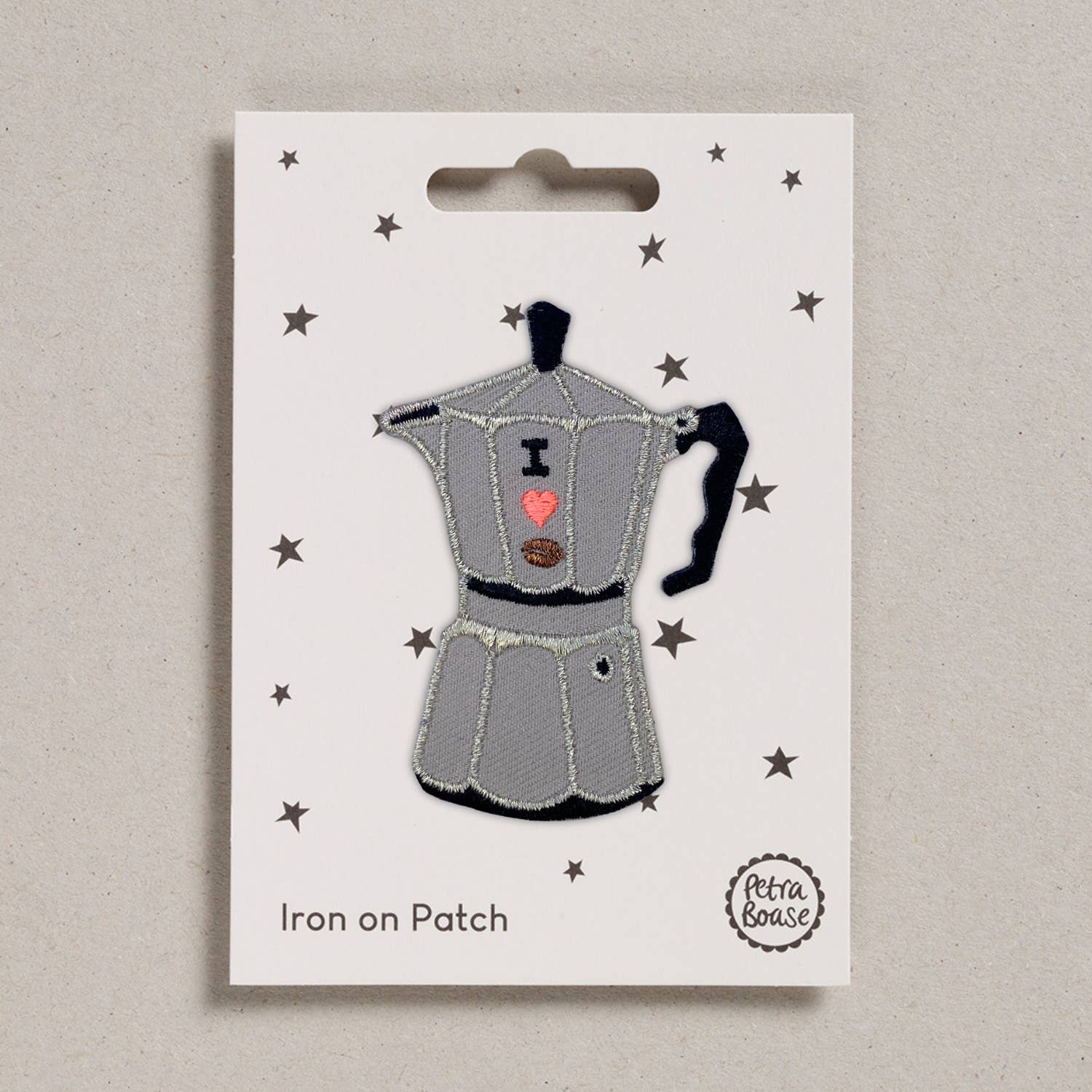 Colourful Iron on Patch - Moka Coffee Pot by penny black