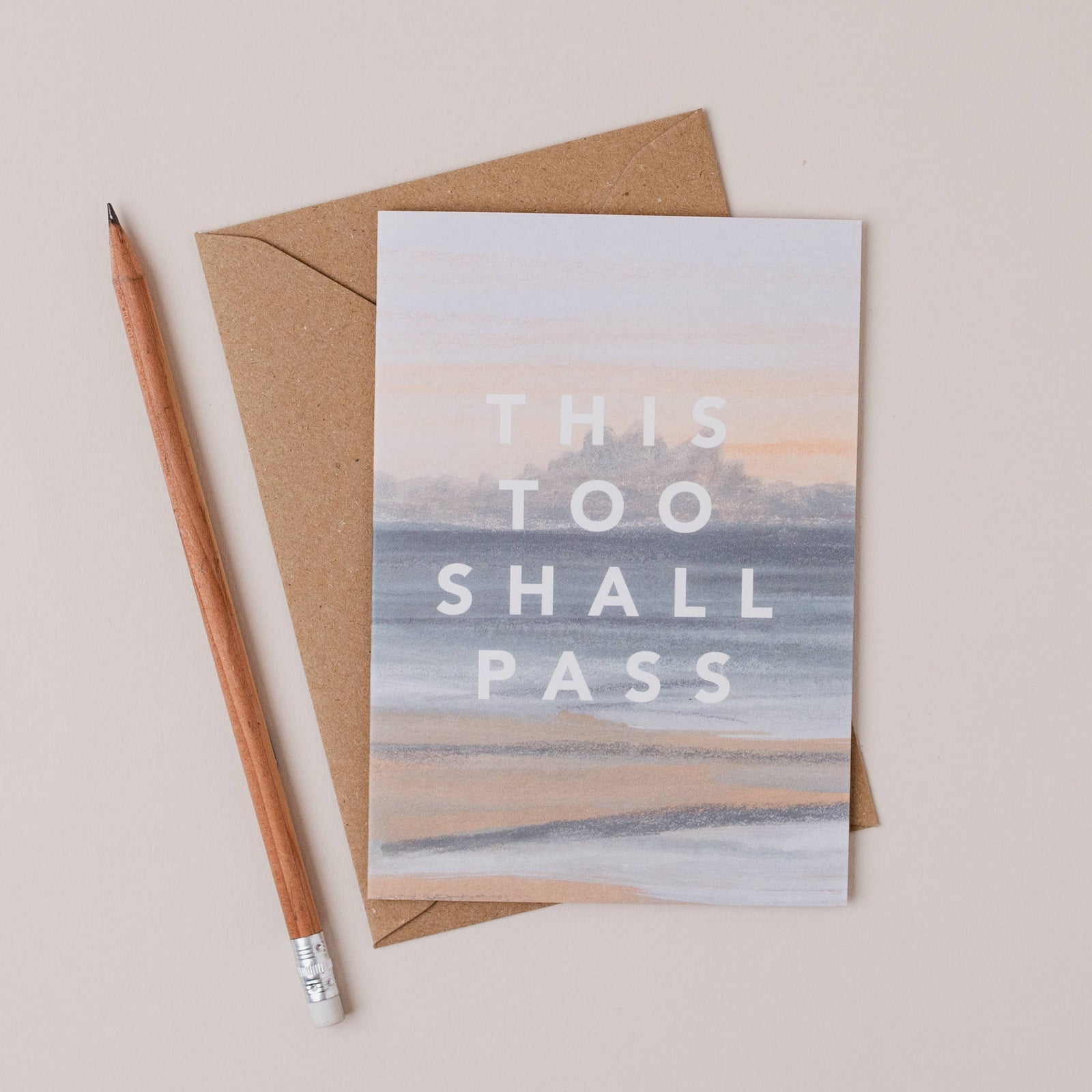 This Too Shall Pass Beach Encouragement Card by joy jen studio at penny black
