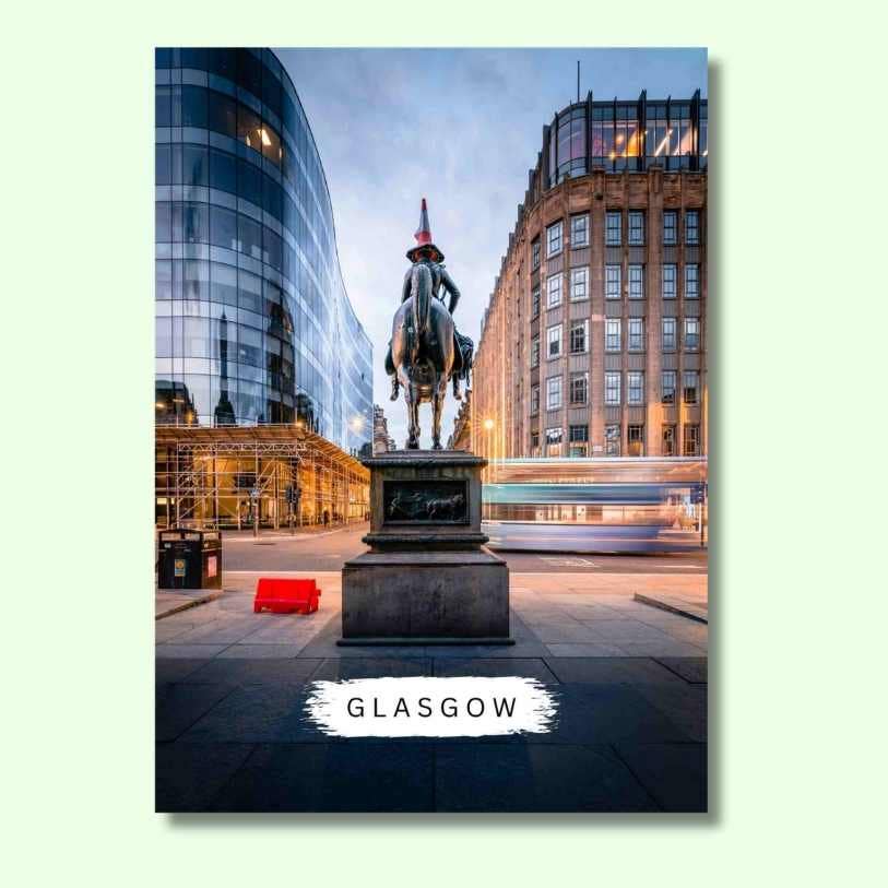 Duke of Wellington Statue Glasgow Slow Shutter Postcard by penny black