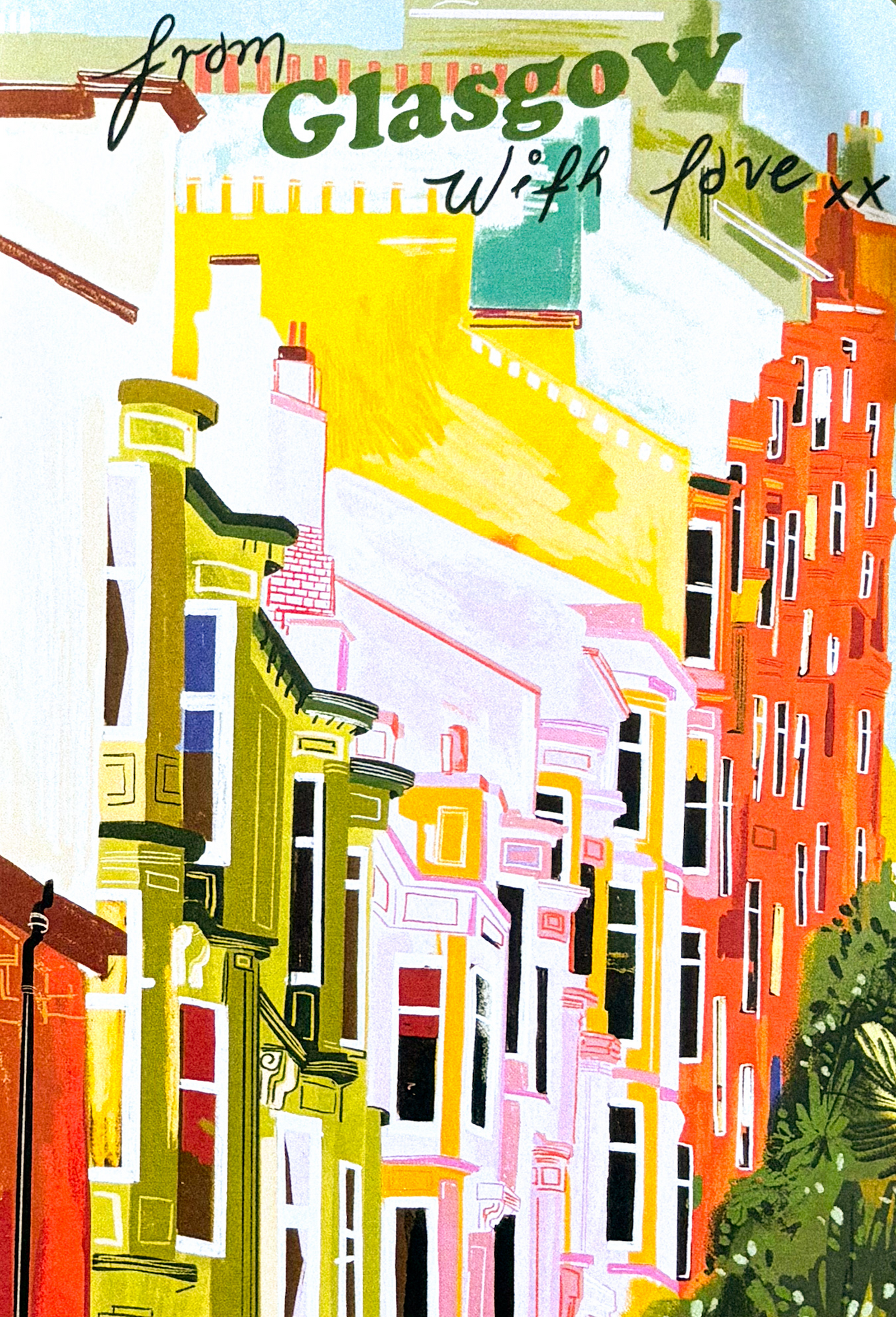 From Glasgow With Love Tenements Postcard by penny black