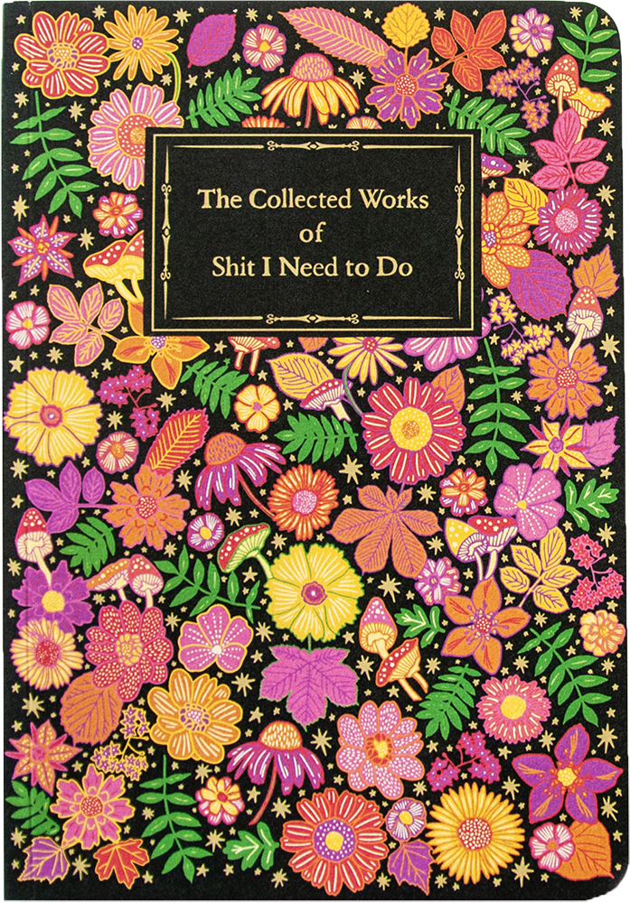 Shit I Need To Do A5 Lined Psychedelic Notebook by penny black
