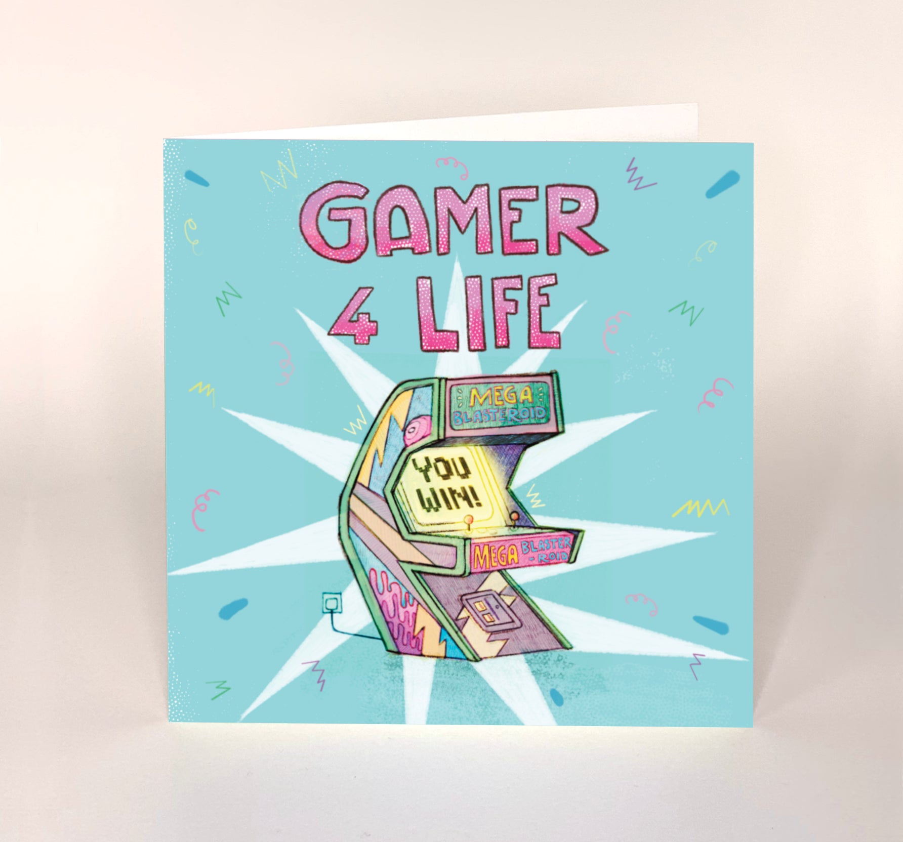 Gamer 4 Life Retro Funny Card by penny black