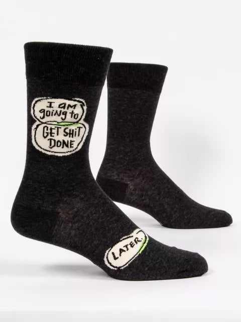 Get Shit Done Later Men's Socks by penny black