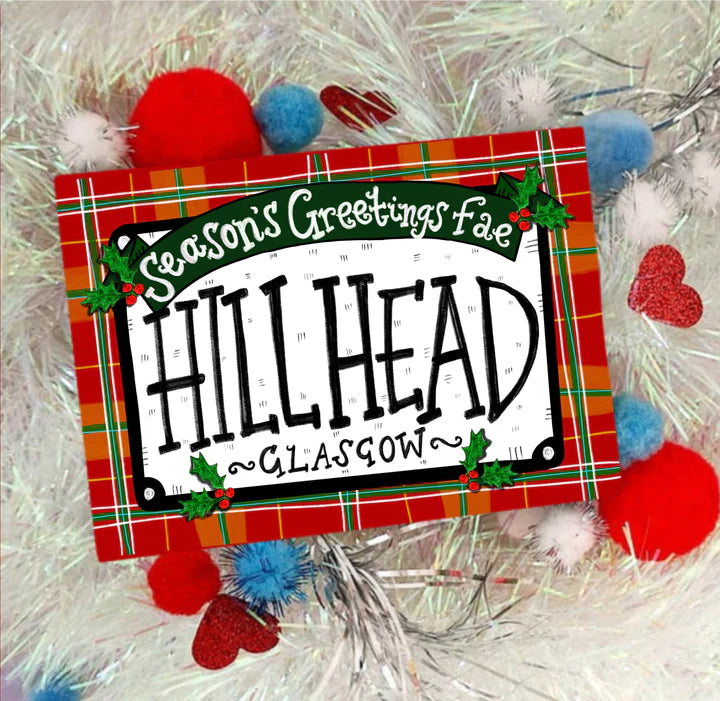 Seasons Greetings fae Hillhead Scottish Christmas Card by penny black