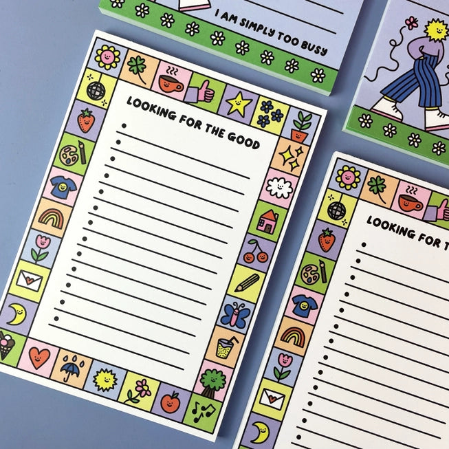 Looking For The Good Daily Gratitudes A5 Notepad by rumble cards at penny black