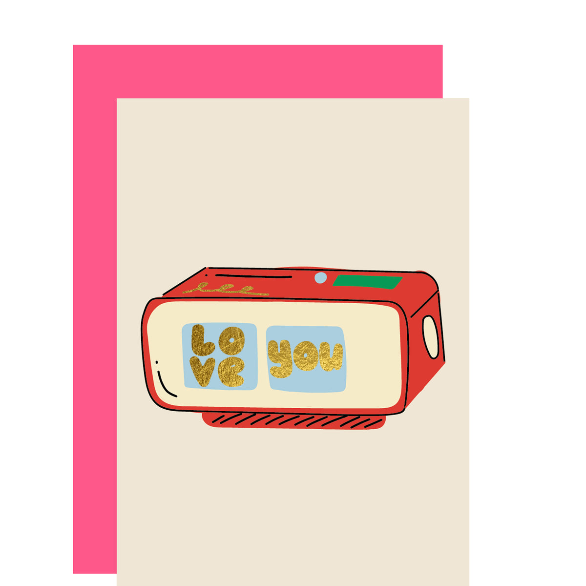 Love You Alarm Valentine's Day Mini Card by penny black