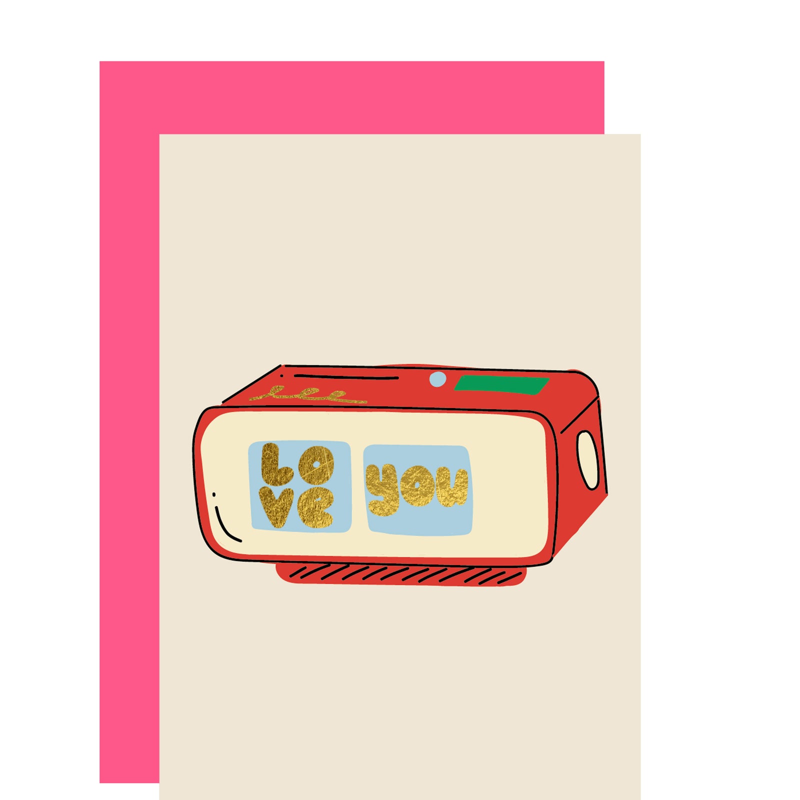 Love You Alarm Valentine's Day Mini Card by penny black