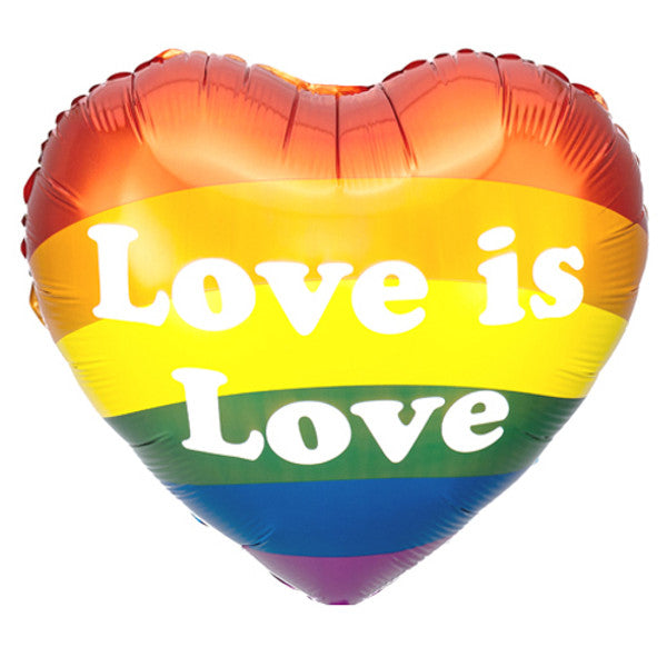 Rainbow Love Is Love Heart Shape 14" Foil Balloon by penny black