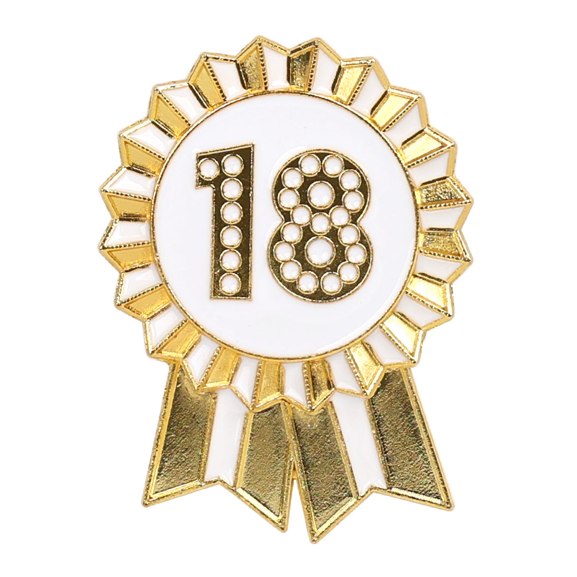Gold Enamel Milestone Birthday Pin Badge 18 years old