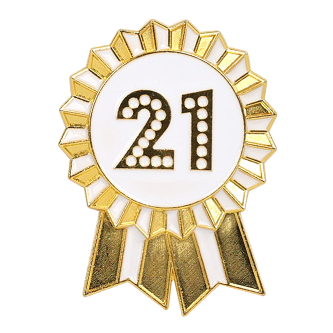 Gold Enamel Milestone Birthday Pin Badge 21 years old