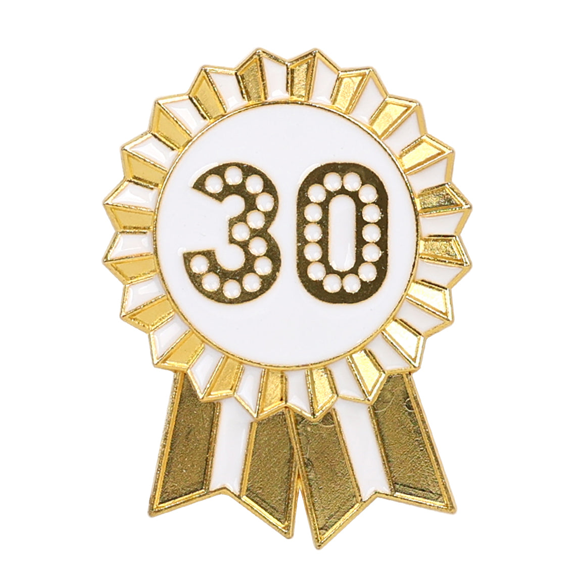 Gold Enamel Milestone Birthday Pin Badge 30 years old