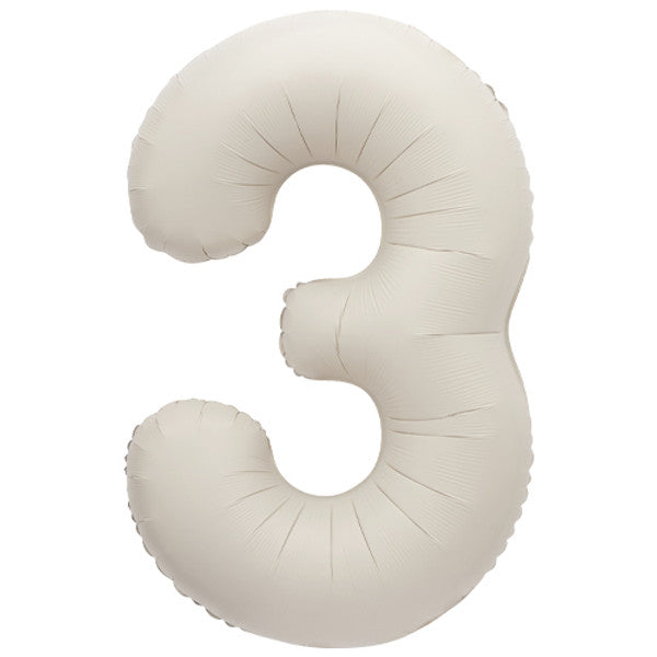 Large 34&quot; Number Foil Balloon number 3 matt nude - Penny Black