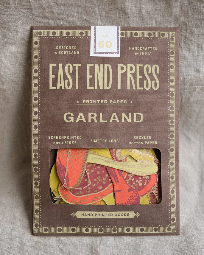 Funghi Mushroom Screen Printed Paper Garland in packaging by east end press at penny black