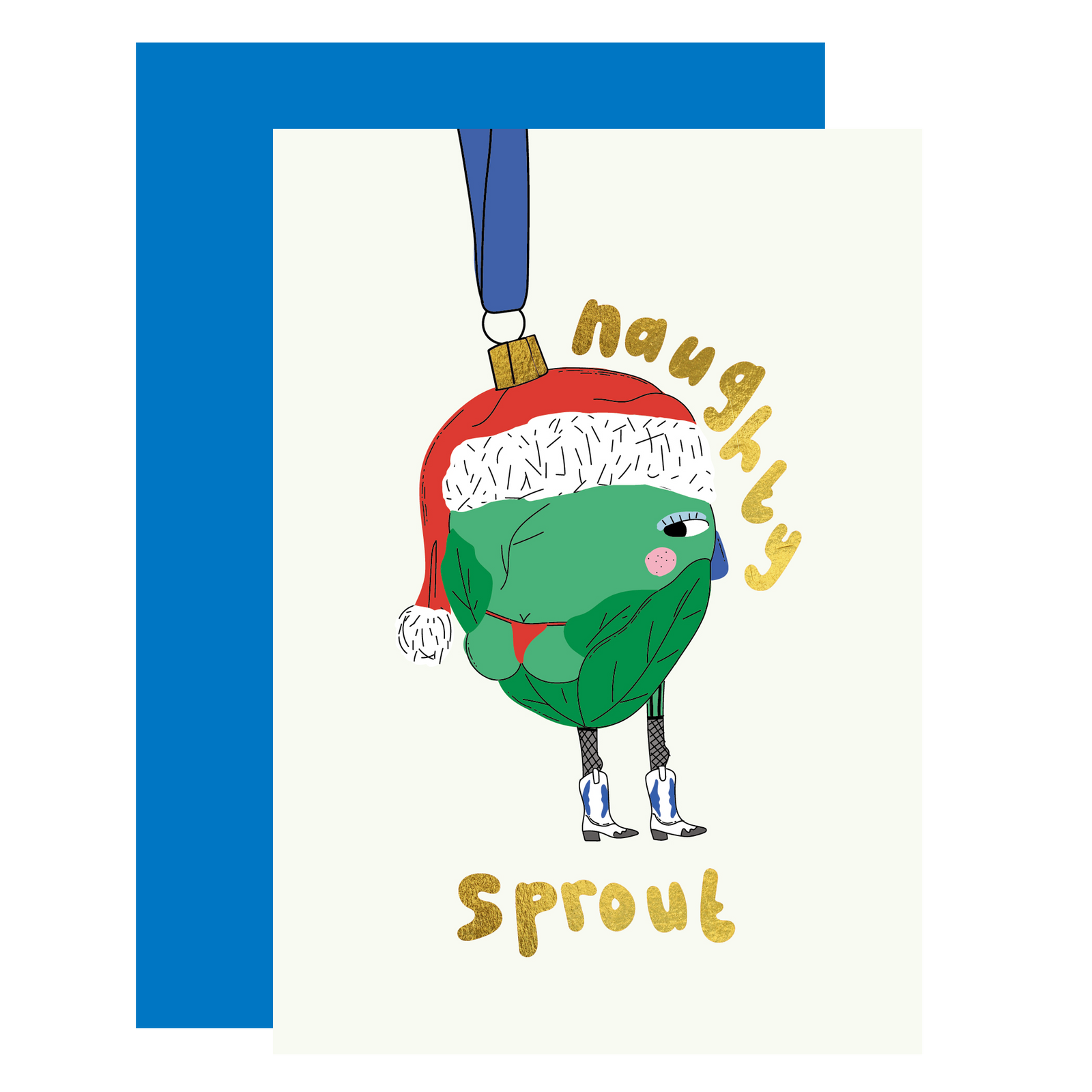 Naughty Sprout Funny Christmas Card by penny black