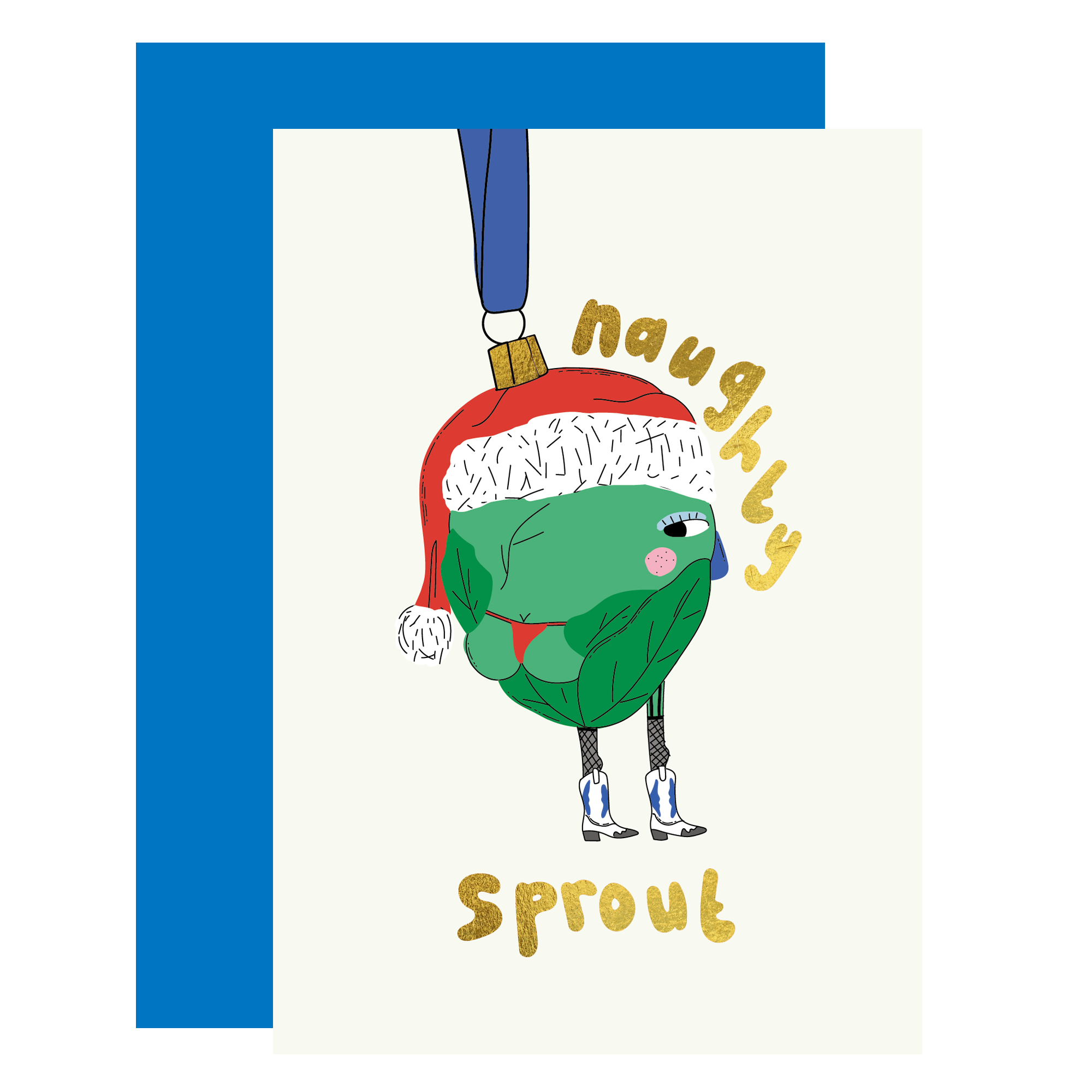 Naughty Sprout Funny Christmas Card by penny black