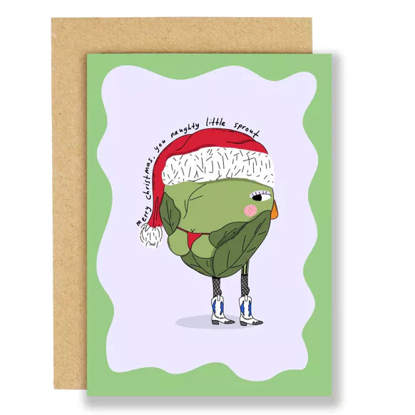 Naughty Sprout Funny Christmas Card by penny black